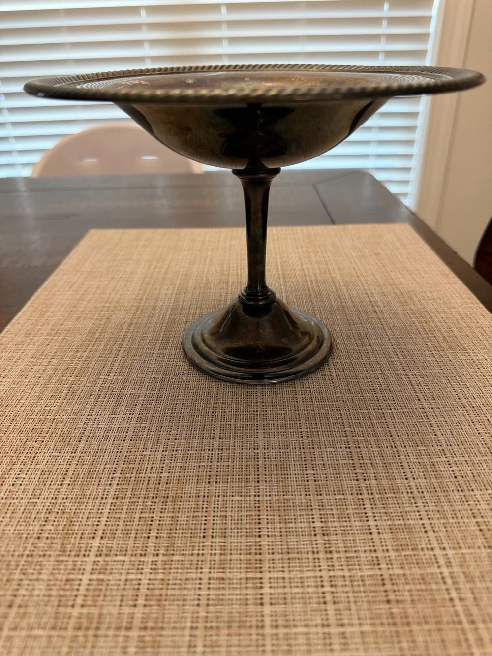 Silver-Tone Metal Pedestal Compote/Candy Dish